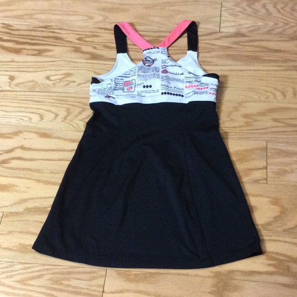 XS Bolle black newsprint tennis dress - Picture 2 of 16